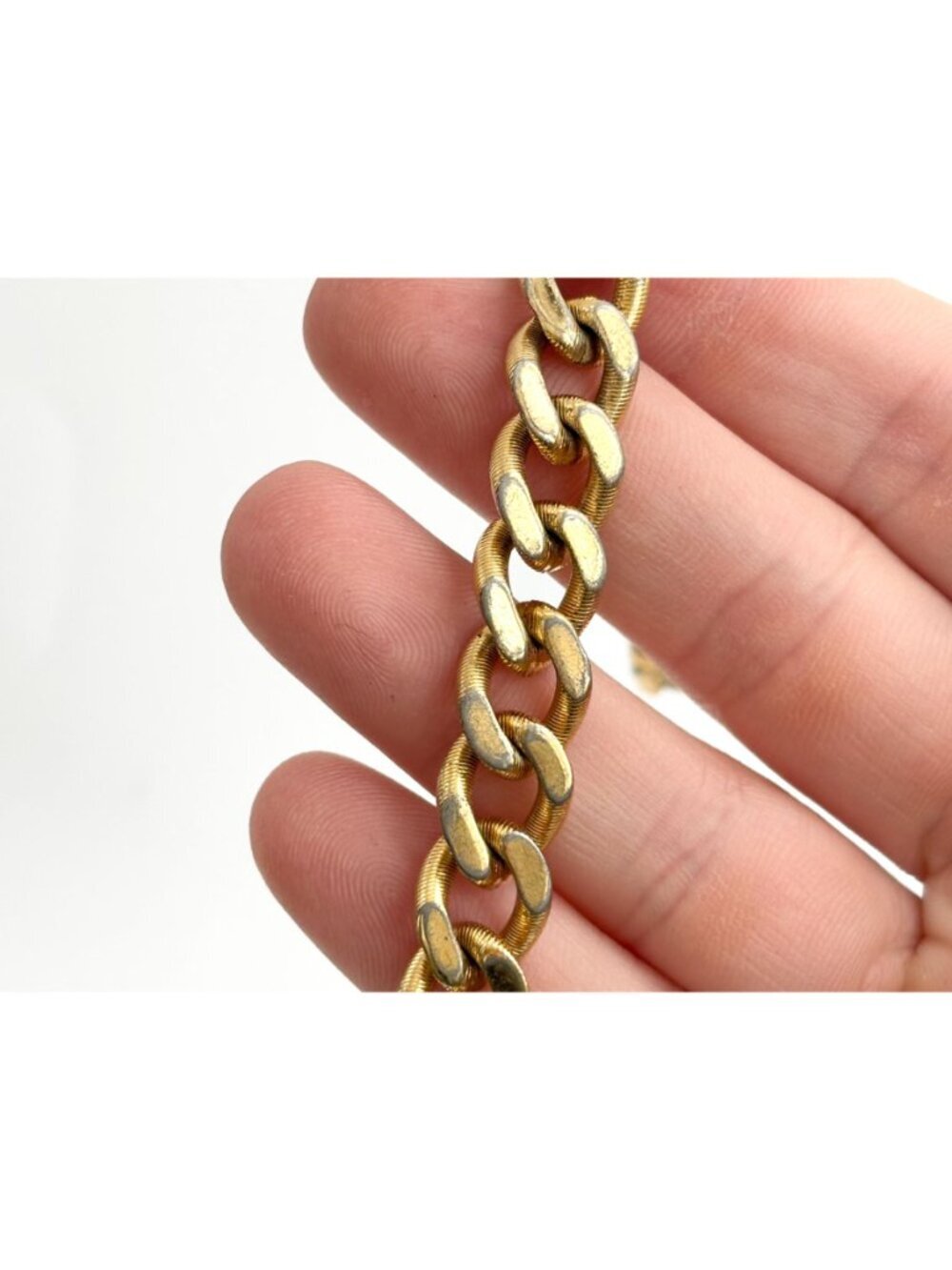 Monet Designer Signed Curb Chain Chunky Vintage 80's Style Bracelet - Picture 16 of 16